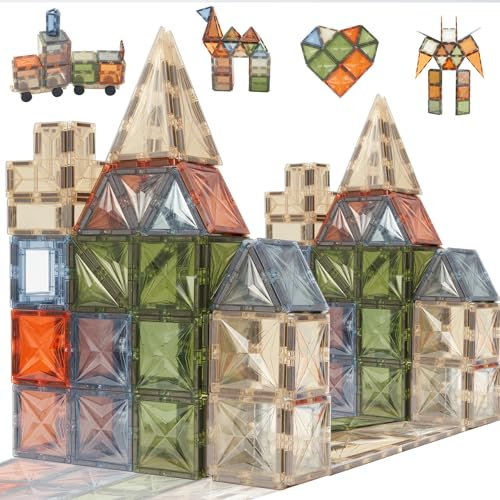 Hawthyhome Magnetische Bausteine 100 Teile, Magneten Magnet Spielzeug Magnetspiele für Geschenk ab 3 4 5 6 7 8 Jahre Junge Kinder Magnetbausteine Magnetspielzeug Mädchen Bauklötze Kinderspielzeug