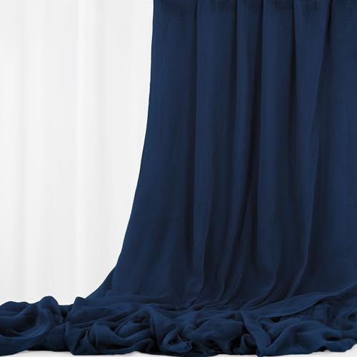 Navy Blau Käsetuch Dekostoff für Tischläufer Hochzeitsbogen Querbehang, Weich Dünn Drapierungsstoff DIY Käsetuchstoff für Stuhlschärpe Servietten Hochzeitsdekoration - 9,2 m x 90 cm