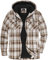 SwissWell Hommes Veste Chemise Épaissir Veste de Flanelle à Carreaux Doublure Peluche Loisirs Doublé Sweat à Capuche Hommes Polaire Hoodie Veste d'hiver avec Poches(Kaki-2XL)
