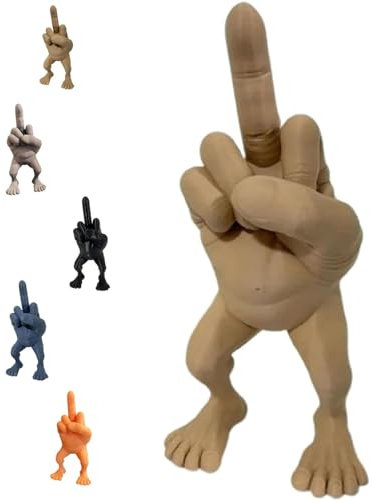 HOUKUNKA Mittelfinger-Figur mit Beinen, lustige Mittelfinger-Statue, Dekoration, lustige Figur, Gag-Geschenke, Home-Office-Schreibtisch-Desktop-Dekoration (A,7in)