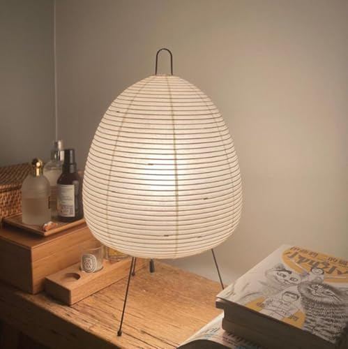 SXYSXYSXY Japanischer Stil Tischlampe Retro Reispapier Lampe Schlafzimmer Nachttischlampe Tischlampe Minimalismus Modern Dekoration Nachtlicht für Hotel Kinder Wohnzimmer E27,Weiß