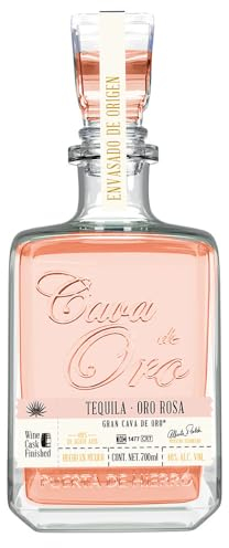 Cava de Oro Rosa Tequila 100% Agave | Finish im Rotwein Fass | Fuchtig-florale Noten gepaart mit roten Früchten | 1 x 700ml | 40% vol