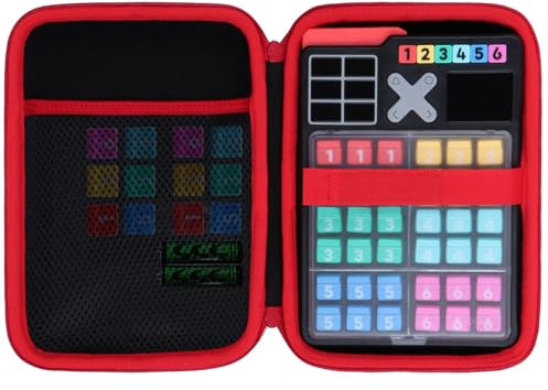 Lebakort Hart Tasche Hülle Etui für GiiKER Smart Sudoku Puzzle Spiele (Schwarzer + roter Reißverschluss)