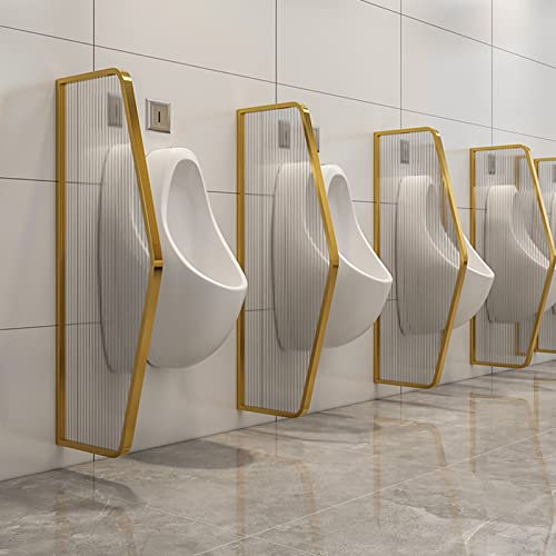 Urinal-Schirm, Urinal-Toilettenabtrennung, Urinal-Sichtschutz, wandmontierte Urinal-Abtrennungsverlängerung, für Schul-/öffentliche Toiletten (Gold, 3 Stück)
