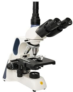 Swift SW400 Compound Trinocular Lab Microscope, Infinity Optical System,40X-2500X Magnification, Wide-Field 10X/25X Eyepieces, Ultra-Precise Focusing, Rechargeable, Camera-Compatible