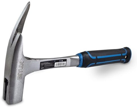Bituxx Latthammer Lattenhammer Zimmermannshammer Dachdeckerhammer Kellenhammer Nagelhammer Dachlattenhammer 950g mit magnetischem Nagelhalter