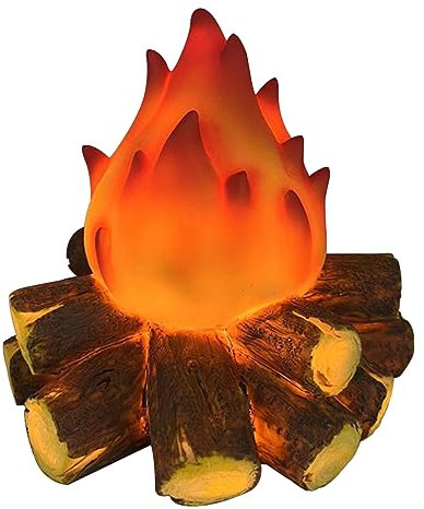 Fuego falso, fuego artificial Paper de llama falso Cardboard decorativo 3D Campfogle, Torcha de llamas de la pieza central realista de batería para la fiesta de campamento de Navidad de Halloween (a)