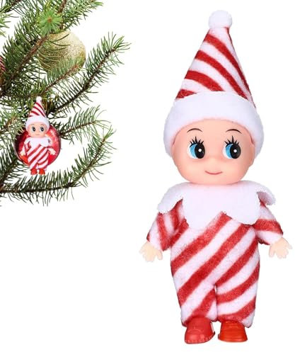 Elfe Weihnachten Puppe, 9cm Elfen Baby Puppe, Baby Weihnachten elfs, Weihnachtselfen Figuren Deko, Weihnachtszubehör minis, Baby Weihnachtself Für Weihnachten Neujahr Geschenk,Weihnachtsstrumpffüller