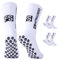 Lancry 2 Paar Fussball Socken Männer, Atmungsaktive Anti Rutsch Grip Socken Fussball, Rutschfeste Sportsocken Fußballsocken Herren (Weiß)