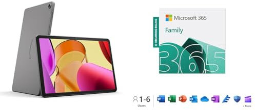 Amazon Fire Max 11 tablet 128GB, Grey + Microsoft 365 Family 15-Month Subscription for 6 users, 1TB cloud storage, Word, Excel, PowerPoint for PC/Mac