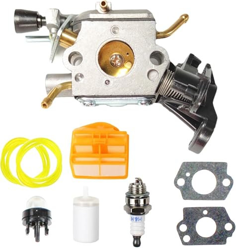 Kit de carburador de repuesto 445 para motosierra Husqvarna 445 445E 445II 450 450E 450II 450II # 506450401, apto para Jonsered CS2245 CS2250 S II, y carburador compatible con ZAMA C1M-EL37B
