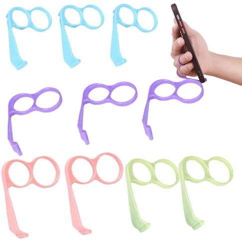 Cell Phone Finger Holder Grip, Phone Mount Bracket, Set of 10 Cell Phone Stand Holder, Desktop Mobile Phone Mount, Handheld Mobile Phone Stand, Random color, PP Materials