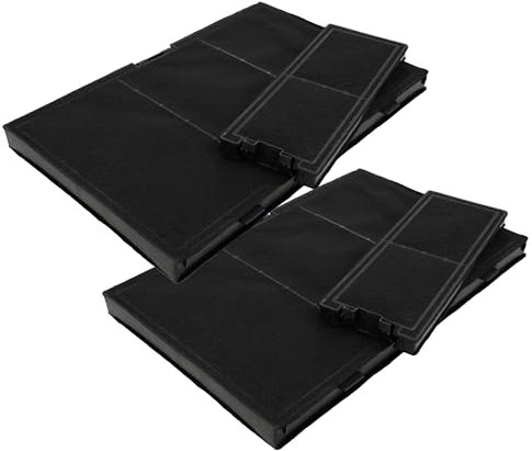vhbw 2x Filterset kompatibel mit Bosch DWK98PR60/02, DWK98PP60, DWK98PR60/01, DWK98PR60, DWK98PR20/01 Dunstabzugshaube - Aktivkohlefilter