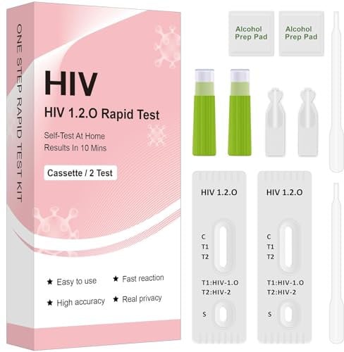 2x Autotest HIV Rapido – Rileva HIV-1, HIV-2, Tipo O | Risultato in 10 Minuti da Casa | Kit Certificato CE, Sicuro e Privato