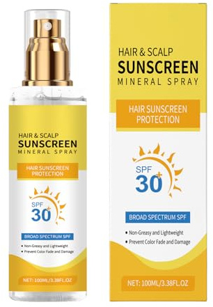 Kopfhautschutzspray Sonnenschutz LSF 30+, 100ml Haar Kopfhaut Sonnenschutz Mineral Spray, Haar Und Kopfhautschutzspray LSF30, UVA Und UVB Schutz Kopfhaut Sonnenschutz