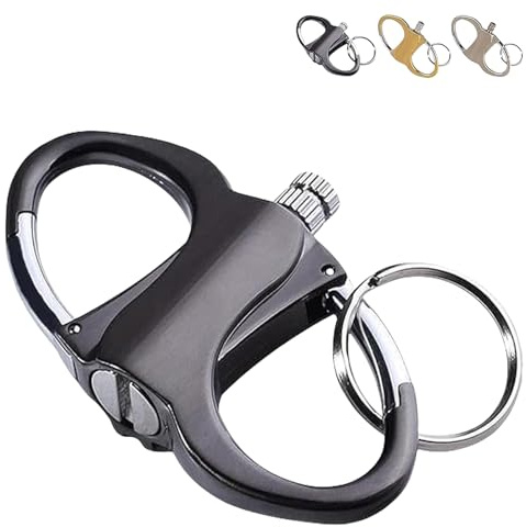 ​Keychain Lighter Match Strike – Feuerstarter-Schlüsselring & Outdoor Camping Match Feuerzeug, Ewiges Streichholz Benzin Feuerzeug, Wiederverwendbar (Schwarz)
