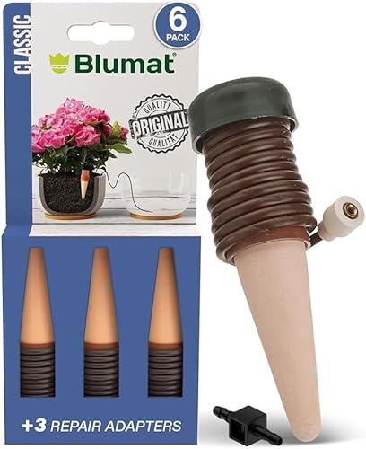 Blumat - Classic Self Watering Pot Stakes with Adapter, Automatic Plant Watering and Plant Accessories (Pack of 6)
