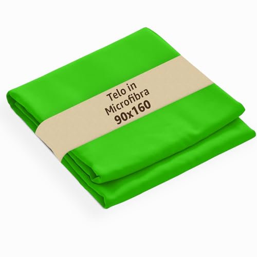 SoNiT home decor - Telo Microfibra - Telo Mare Ultra Leggero - Asciugatura Rapida - Ideale per Spiaggia - Sport e Viaggi - 90x160cm - (Verde Lime, 90x160)