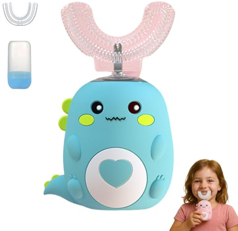 Toddla U-Shaped 360º Ultrasonic Toothbrush, Children's Electric Toothbrush, Ipx7 Waterproof, Full Mouth Cleaning, Sonic Toothbrushes Kids, Make Children Love Brushing Their Teeth(Green)