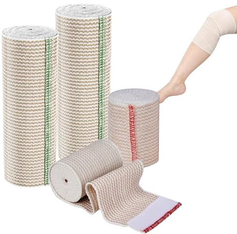 Elastische Bandage 15cm/7,5cmx4,5m 4 Rolle, Selbstklebend Elastische Binde | Waschbar Wiederverwendbar Binden Verband, für Handgelenk Oberschenkel Knie Sprunggelenk