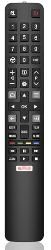 Replacement TLC TV Remote Control RC802N for TLC Thomson smart tv remote control 4K LCD LED TV 32DS520 40S6000FS 49DP600 49S6000FS 50DP600 F43S5916 H32S5916 U49P6016 U55P6006-NO SETUP REQUIRED (Black)
