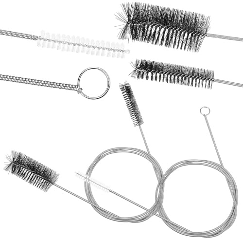 MAGICLULU 2pcs Flexible Drain Unblocker Brush with Stainless Steel Tube and Nylon Bristles Double-Ended Kitchen Sink Cleaner Tools for Pumps Fish Tanks and Radiator Tubes