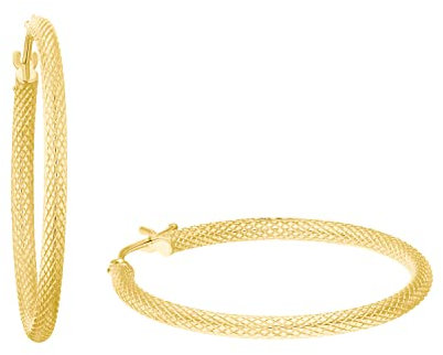 Amor Creolen Damen Ohrschmuck, 3 cm, Gold, Kommt in Schmuck Geschenk Box, 2014201