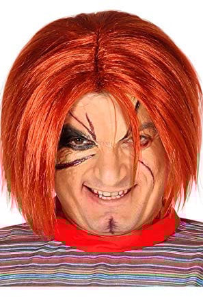 FIESTAS GUIRCA | Mörderpuppe Perücke (Einheitsgröße) - Kostümzubehör für Halloween und Themenpartys - Ideal für Erwachsene Unisex - Inspiriert von Horrorfilmen - Braun