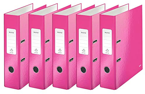 Qualitäts-Ordner WOW A4 80mm (pink metallic, breit | 5er)