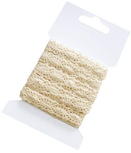 3m Klöppelspitze 12mm breit Farbwahl Spitze Spitzenband Spitzenborte Häkelspitze, Farbe:creme
