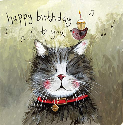 Alex Clark Klaus Cat Birthday Card - Watercolour - Designed and Printed In UK