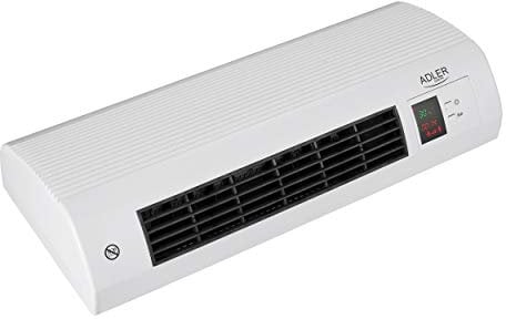 CAMRY AD 7714 Adler Keramik-Wandheizlüfter, Sensor für Offenes Fenster, Wochenzeitschaltuhr, Digitaler Thermostat 7-38 °C, Ventilatorfunktion, Fernbedienung, 2200 W, Kunststoff, Weiß