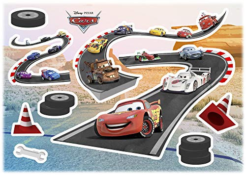 Wandtattoo - Cars Track - Größe 50 x 70 cm - Komar, Kinderzimmer, Wandaufkleber, Wanddekoration, Wandsticker