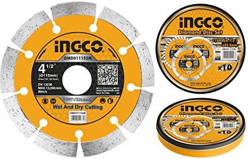 Ingco DMD011152M Disco de diamante seco, tamaño 115 mm
