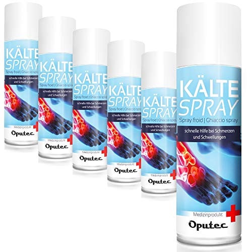 6 x 400ml Oputec Kältespray Eisspray Sport: Erste-Hilfe-Spray bei Sportverletzungen, Schmerzen und Schwellungen (Klassisch) - Medizinisches Kühlspray für jedes Erste-Hilfe-Set
