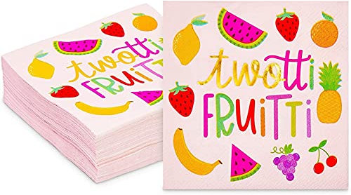Twotti Frutti Papierservietten, 2. Geburtstag, Dekoration für Mädchen (12,7 cm, 50 Stück)