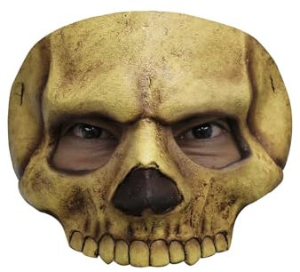 Skully Maske des Grauens aus Latex - Erwachsenen Horror Kostüm Augenmaske Schädel Skelett Totenkopf - ideal für Halloween, Karneval, Motto- & Grusel-Party