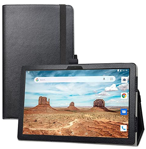 LIFANG Kompatibel mit Alcatel 3T 10 8094X 4G Hülle,Schutzhülle mit Hochwertiges PU Leder Tasche Case für 10 Alcatel 3T 10 8094X 4G Tablet,Schwarz