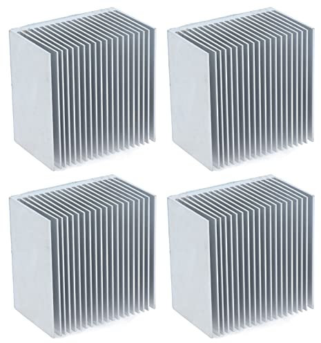 4 Stück 60mm Kühlkörper, Aluminium Kühlkörper Kühlrippen Kit für Computer und LED Lichtgeräte, 60x60x39mm (Mit Kleber)