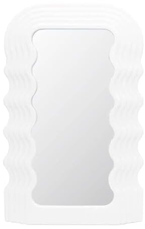 Eaoundm 25.4 x 40,6 cm Wellenspiegel, dekorativer Wandspiegel, Hängespiegel für Schlafzimmer, Wohnzimmer, Kommode, Dekoration, rechteckig