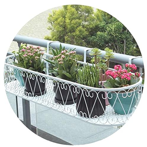 Contenants et accessoires pour plantes Cintre De Pot De Fleur En Fer Forgé Jardinière Décorative Pour Balcon Support D'ornement De Cadre Photo En Pot Garde-corps Suspendu Rebord De Fenêtre Étagère À F