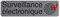 Exacompta - Ref. 67170E - Placa de puerta adhesiva para vigilancia electrónica, placa de pared de señalización, en todos los soportes - Aspecto aluminio cepillado, tamaño: 16,5 x 4,4 cm