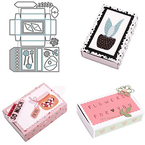 Sredwtk Boxen Stanzschablonen Schachteln Geschenkbox, Box Cutting Dies Schablone Schneidebrett aus Metall für Scrapbooking, Fotoalbum, Karte, Papier Dekoration, Geschenk (1)