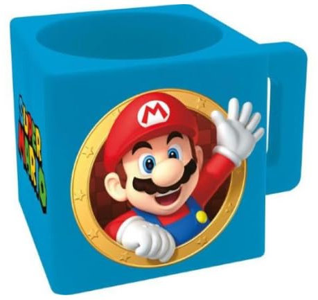Super Mario, tazza per bambini in plastica quadrata, 290 ml