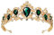 Prinzessin Tiara Kristall Krone - Grün Strass Hochzeit Diadem für Frauen Mädchen - Königin Haarschmuck