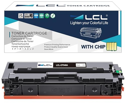 LCL CF540A Schwarz Tonerkartusche kompatibel für HP 203A 203X CF540A CF540X kompatibel für HP Color Laserjet Pro M254dw M254dn M254nw MFP M281fdw M281fdn M281cdw M280nw (1er-Pack)