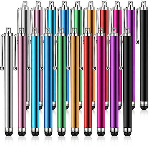 Demachytec 20Pcs Capacitive Stylus Pens, Universal Touch Screen Pen for All Mobile Phones, Apple iPad, iPad Pro, iPad Air, iPad Mini, Samsung Galaxy, iPhone and Tablet