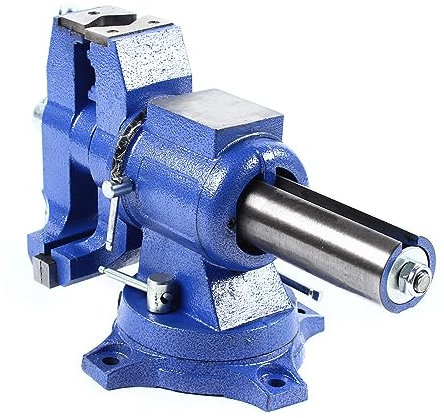 Tornillo de banco profesional para lijadoras planas, fresadoras, yunque, plato giratorio, banco de trabajo, mandíbulas giratorias 360°