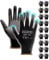 PACIFIC 18 Paare Schwarz Sicherheits-Arbeitshandschuhe – Rutschfeste PU-Beschichtung, Leicht & Atmungsaktive, Ideal für Allgemeine Arbeiten, Gartenarbeit, Arbeitshandschuhe Herren & Damen gr 9/L