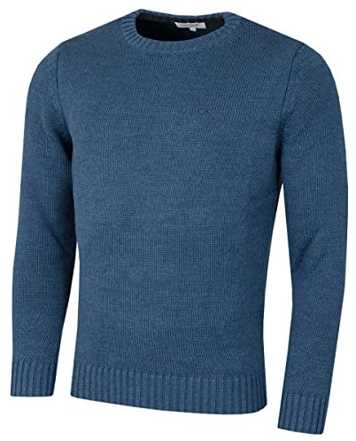 Calvin Klein Mens Campus Crew Neck Sweater - Denim Marl - XXL